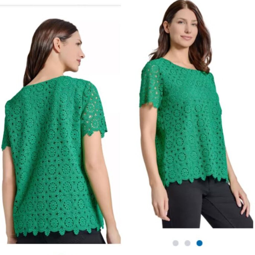 Jones New York Medallion Lace T-Shirt Women's SZ PXS